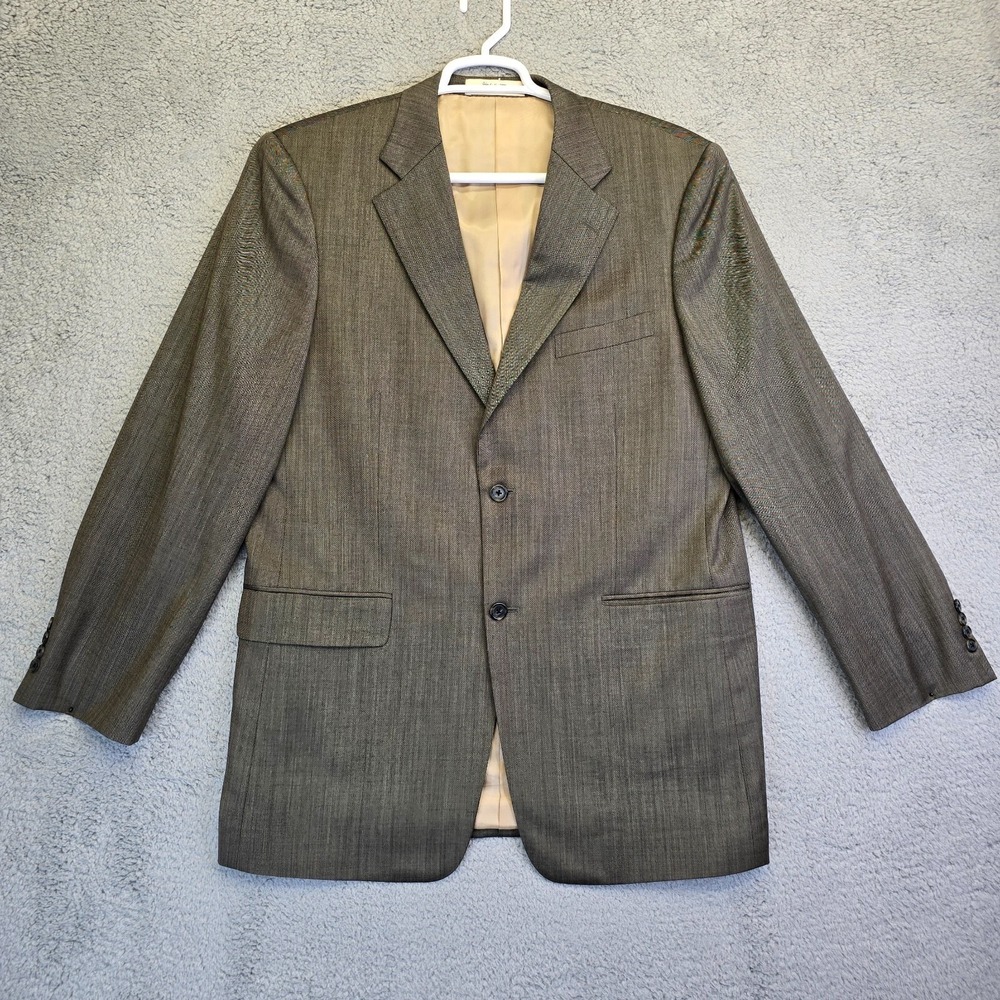 John W‎ Nordstrom Blazer Men's 44L Long Wool Brown Angelico Super 140s luxury